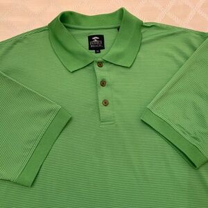 PEBBLE BEACH GOLF POLO - Pre-Owned green with tiny white horizontal stripe